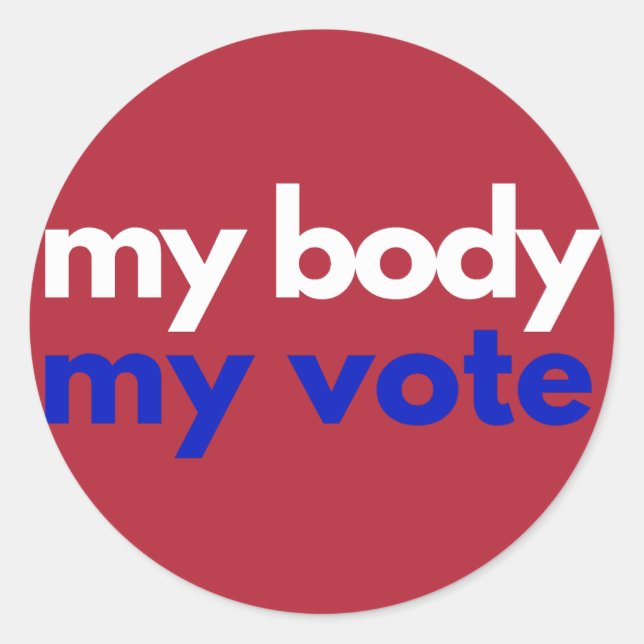 Sticker Rond Mon corps Mon vote Roevember (Devant)