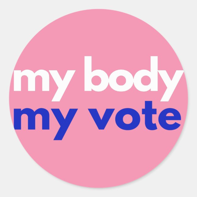 Sticker Rond Mon corps Mon vote Roevember (Devant)