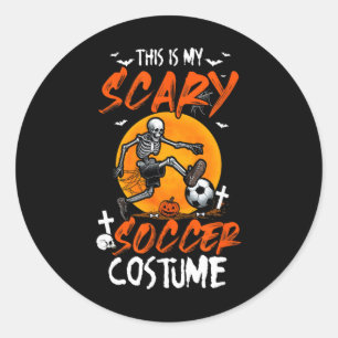 Sticker Rond Mon costume de football squelette effrayant pour H