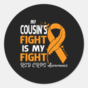 Sticker Rond Mon Cousin's Combat Is My Fight Rsd Crps Sensibili