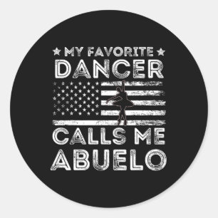 Sticker Rond Mon Danseuse Favorite M'Appelle Abuelo Dance Balle