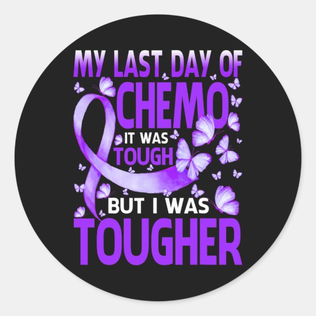 Sticker Rond Mon Dernier Jour De Journée Chemo Fibromyalgie Sen (Devant)