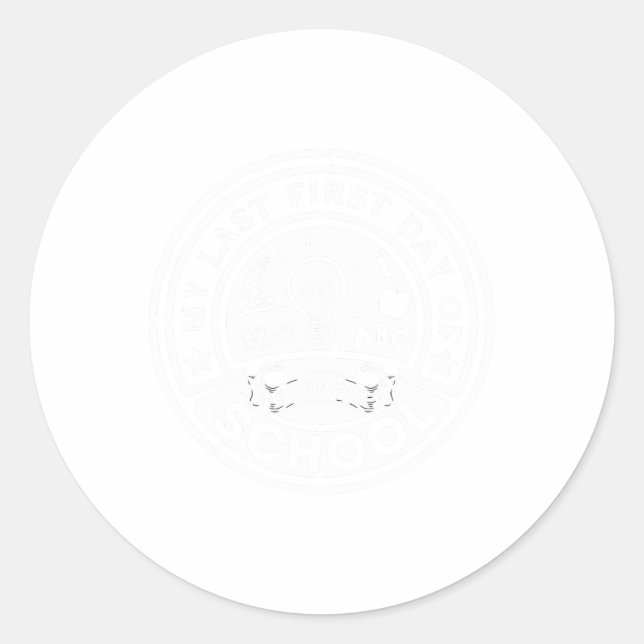 Sticker Rond Mon dernier premier jour d'école primaire de rentr (Devant)