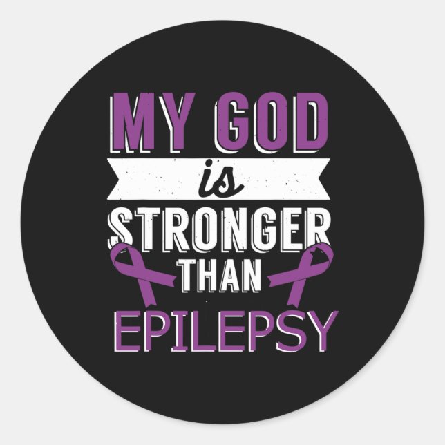 Sticker Rond Mon Dieu Est Plus Fort Que Le Mois De Sensibilisat (Devant)