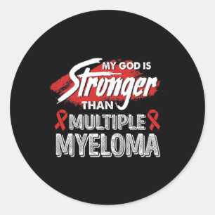Sticker Rond Mon Dieu est plus fort que le sang du myélome mult