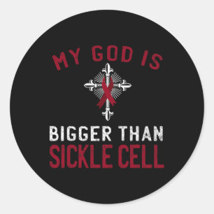 Sticker Rond Mon Dieu Est Plus Gros Que Le Ruban De Sensibilisa