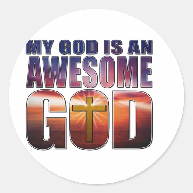 Sticker Rond Mon Dieu est un DIEU INCONTOURNABLE (Devant)