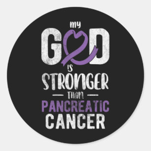 Sticker Rond Mon Dieu Plus Fort Que La Sensibilisation Au Cance