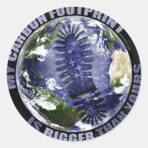 Sticker Rond Mon empreinte carbone est plus grande que la vôtre