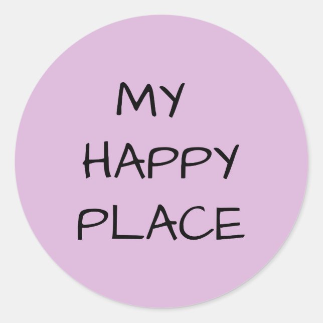 Sticker Rond Mon Endroit Heureux   (Devant)