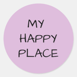 Sticker Rond Mon Endroit Heureux