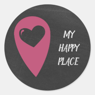 Sticker Rond Mon endroit heureux