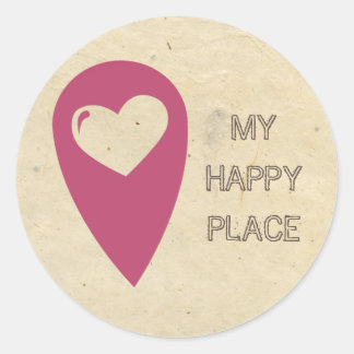 Sticker Rond Mon endroit heureux