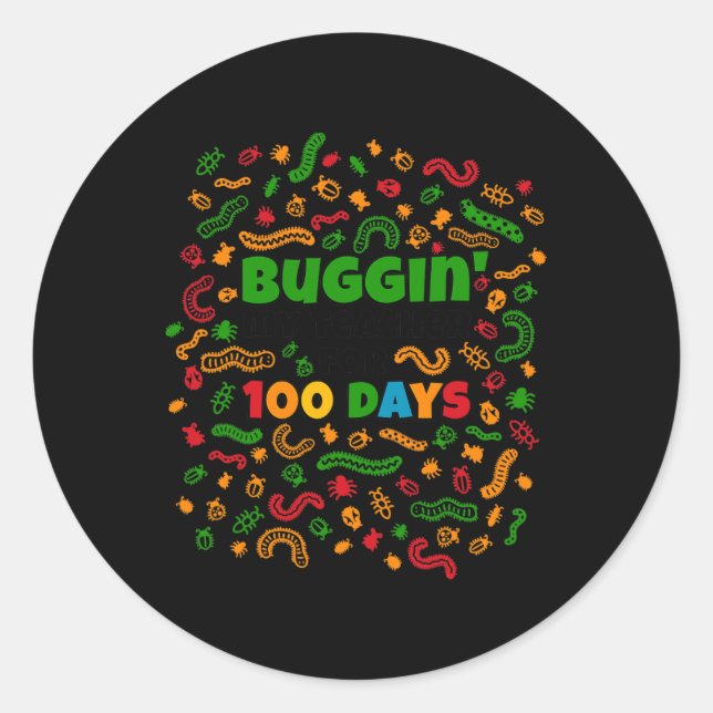 Sticker Rond Mon Enseignant Pour 100 Jours De Costume Scolaire  (Devant)