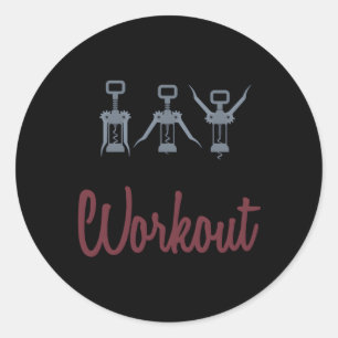 Sticker Rond Mon Entraînement Préféré Avec Le Vin À Vin À Vis D