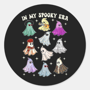 Sticker Rond Mon ère Éffrayante Fantôme Super Halloween Drôle
