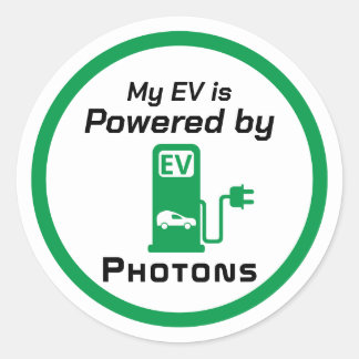 Sticker Rond Mon EV est alimenté par des photons