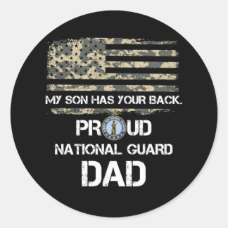 Sticker Rond Mon Fils A Ton Dos Fier Père De La Garde Nationale