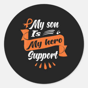 Sticker Rond Mon Fils Est Mon Héros Soutien Leucémie Cancer