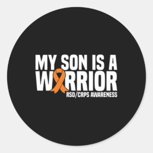 Sticker Rond Mon Fils Est Un Guerrier Orange Ribbon Rsdcrps Lau