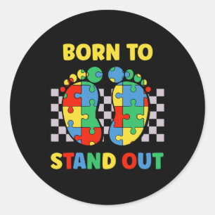 Sticker Rond Mon Frère Est Au-some Sensibilisation sur l'autism