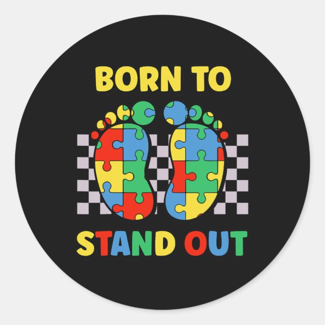 Sticker Rond Mon Frère Est Au-some Sensibilisation sur l'autism (Devant)