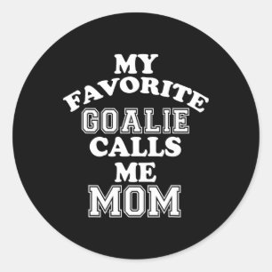 Sticker Rond Mon gardien favori m'appelle maman Soccer Hockey S