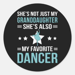 Sticker Rond Mon Grand-Fille Danse Grand-Père D'Une Danse Grand