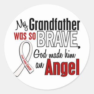 Sticker Rond Mon grand-père est un cancer de poumon d'ange