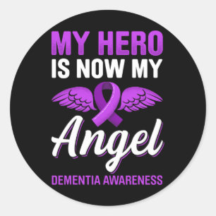Sticker Rond Mon Héros est maintenant mon ange Démence Sensibil