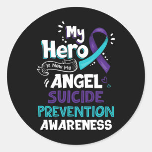 Sticker Rond Mon Héros Est Maintenant Mon Ange La Prévention Du