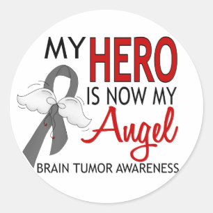 Sticker Rond Mon Héros Est Mon Ange Tumeur Cerveau