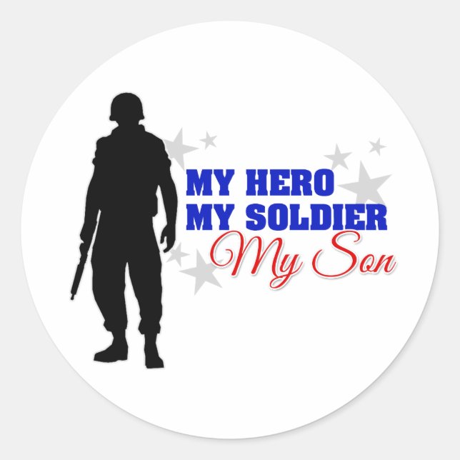 Sticker Rond Mon Héros, Mon Soldat, Mon Fils (Devant)