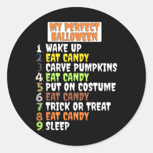 Sticker Rond Mon Idéal Halloween amusant Squelette Cool Zombie