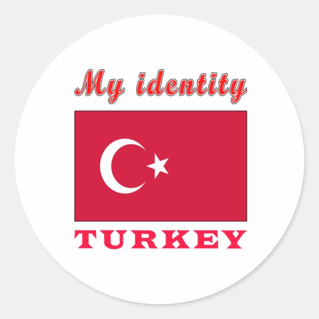 Sticker Rond Mon identité Turquie (Devant)