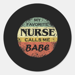 Sticker Rond Mon infirmière préférée m'appelle Bybe