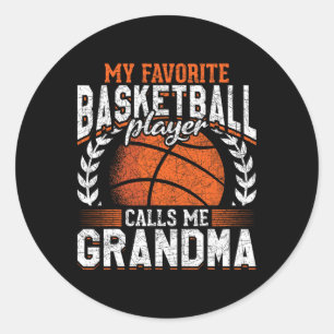 Sticker Rond Mon Joueur Bysketbyll Favori M'Appelle Grandma Bys