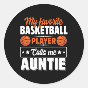 Sticker Rond Mon Joueur Bysketbyll Favori M'Appelle Tante Moth