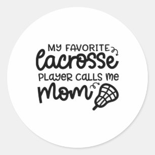 Sticker Rond Mon Joueur De Crosse Préféré M'Appelle Maman Cute