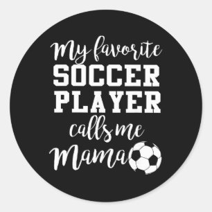 Sticker Rond Mon Joueur De Football Favori M'appelle Mama 