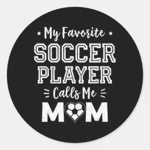 Sticker Rond Mon Joueur De Football Favori M'Appelle Maman Socc