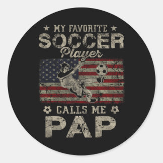 Sticker Rond Mon Joueur De Football Favori M'appelle Pap Drapea