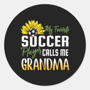Sticker Rond Mon Joueur De Football Préféré M'appelle Grand-mèr