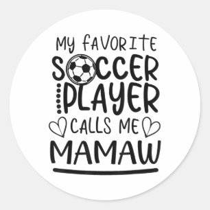 Sticker Rond Mon Joueur De Football Préféré M'Appelle Mamaw