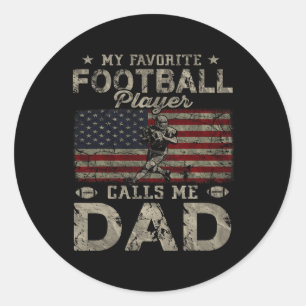 Sticker Rond Mon joueur de football préféré m'appelle papa Fête