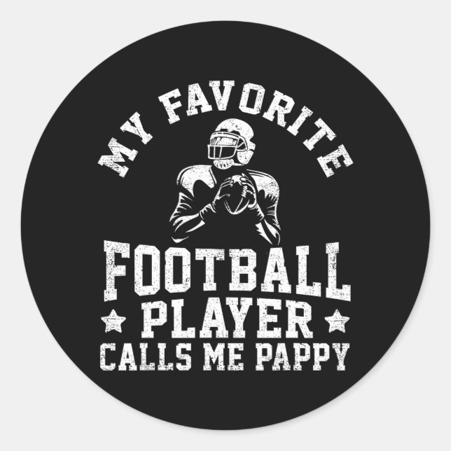 Sticker Rond Mon Joueur De Football Préféré M'Appelle Pappy (Devant)