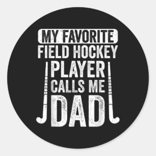 Sticker Rond Mon joueur de hockey sur gazon préféré m'appelle p