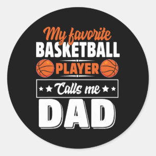 Sticker Rond Mon Joueur favori Bysketbyll M'appelle Papa Père