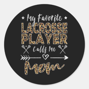 Sticker Rond Mon Joueur favori de crosse m'appelle maman de mam