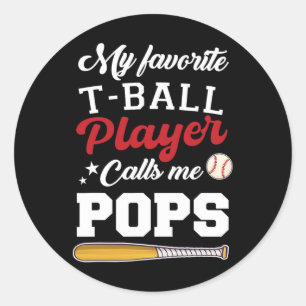 Sticker Rond Mon Joueur T-ll Favori M'Appelle Pops Vendre Pères